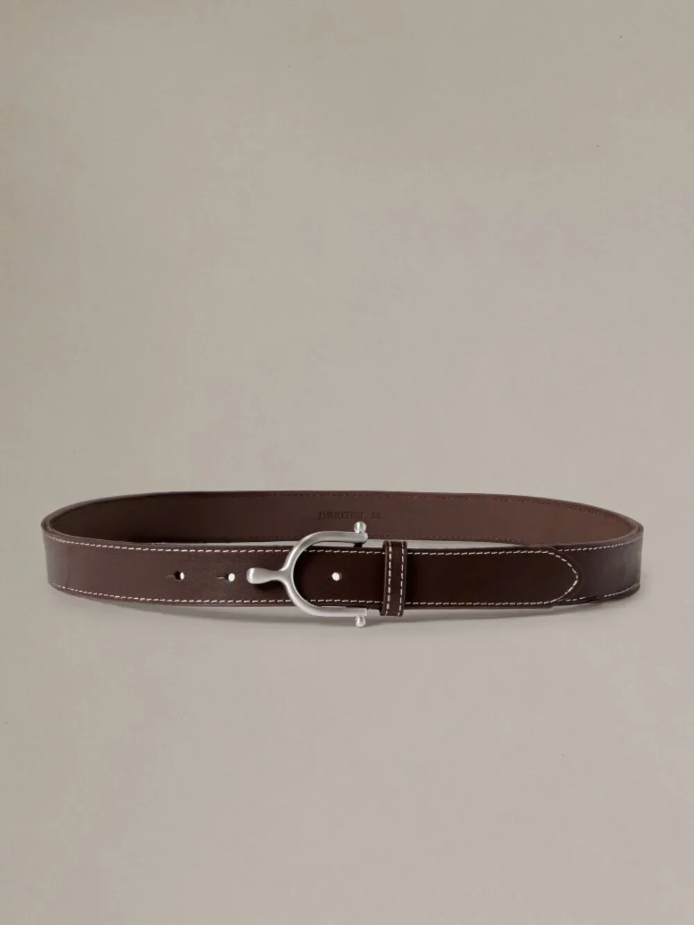 J McLaughlin Leather Spur Buckle Belt - Dark Brown NEW
